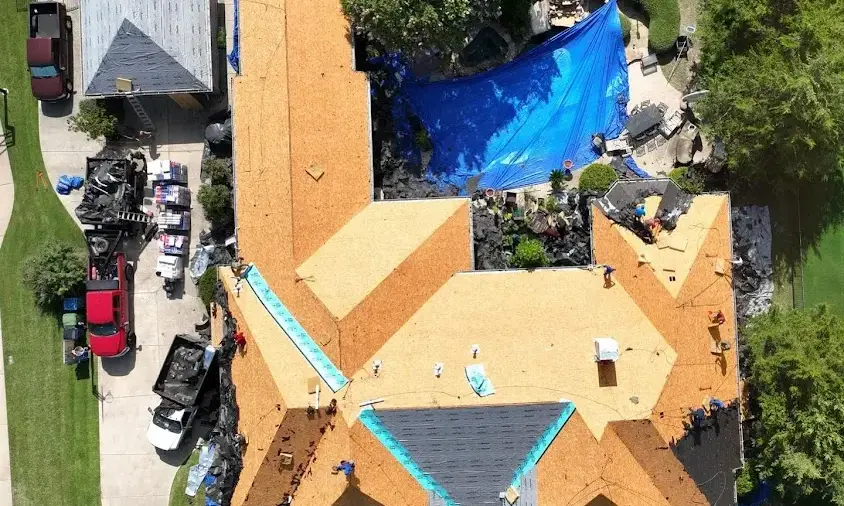 Professional Storm Damage Roof Repair being performed in Oshkosh